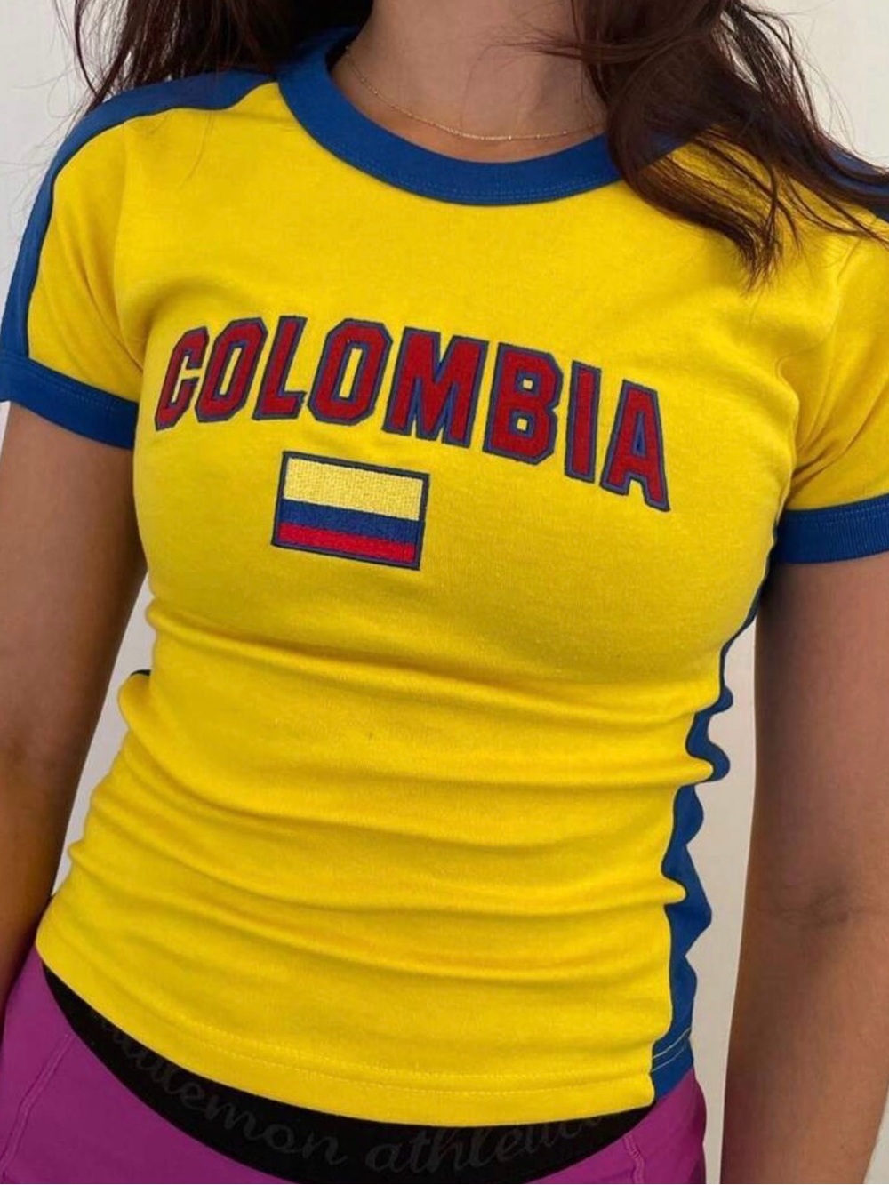 Colombia Yellow Ringer Tee - Women's Short Sleeve Top